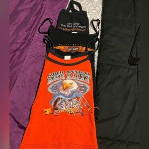 Lot of three women’s Harley tank tops. For sale all together or individually.